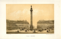 Place Vendome Литография (конец XIX века), Париж артикул 3750c.